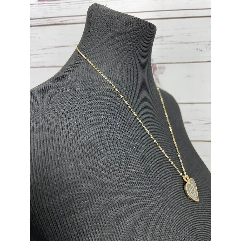 NEW‎ Teacher Appreciation Pi Heart Pendant Gold Tone Necklace